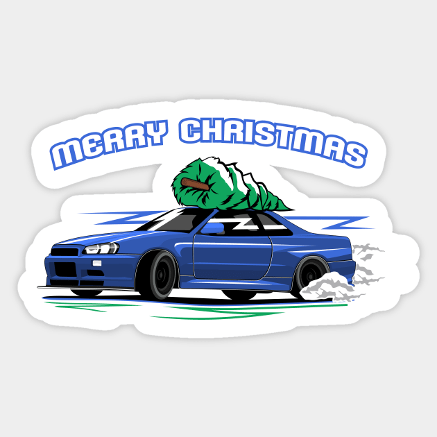 gtr skyline - drifting Sticker by masjestudio